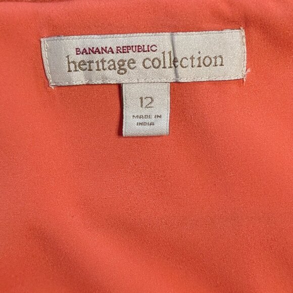 Banana Republic Heritage Collection Orange Lace Tiered A-Line Skirt Sz 12 - Picture 5 of 8